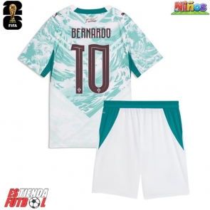 Portugal Bernardo Silva #10 Segunda Equipación Niños Mundial 2026 Manga Corta (+ Pantalones cortos)
